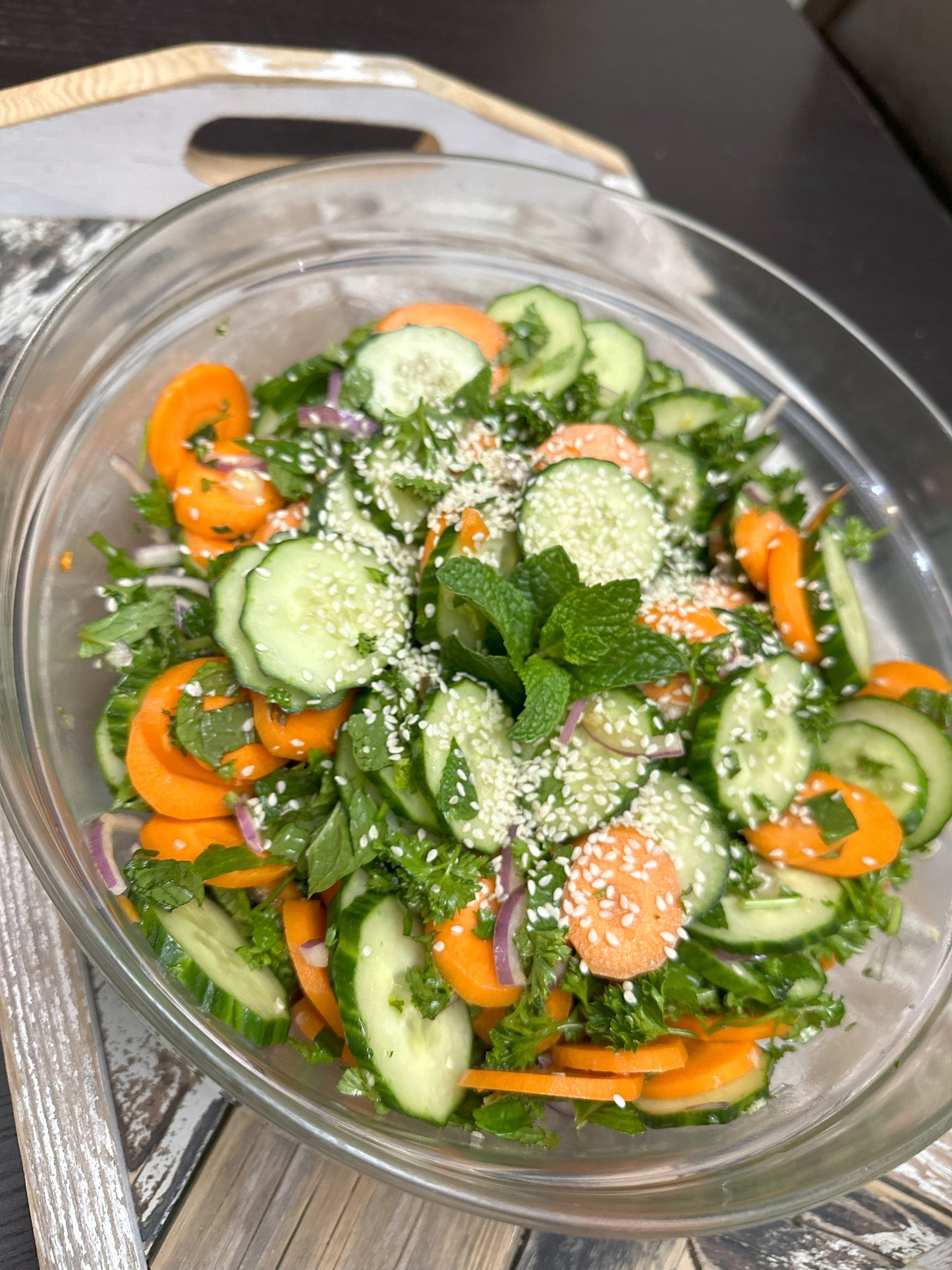 Sesame Cucumber Mint Salad