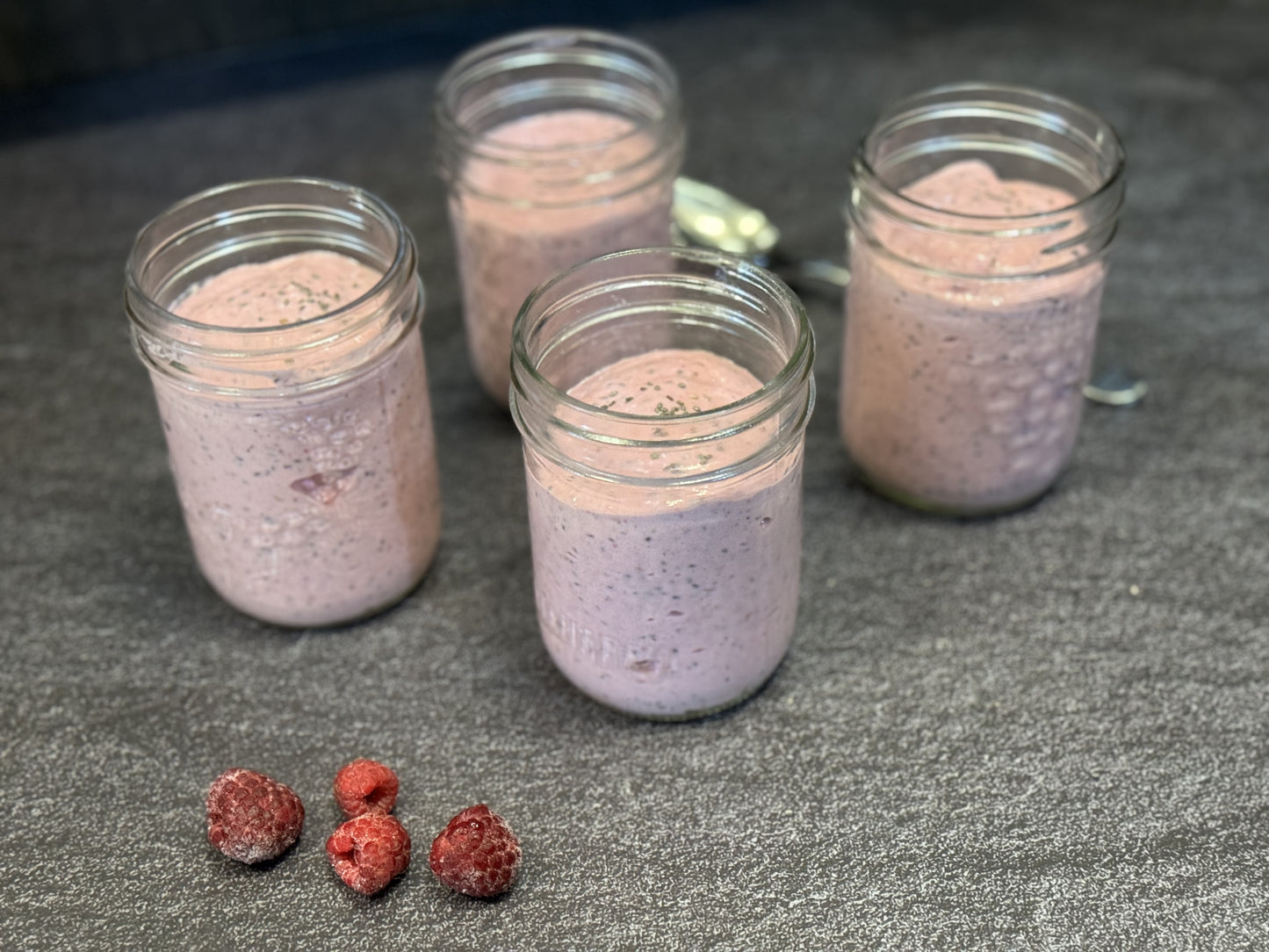 Raspberry Cream Chia Pudding