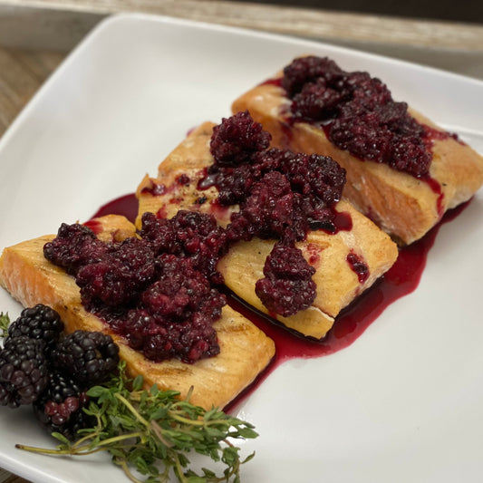 Grilled Salmon with Blackberry Sauce