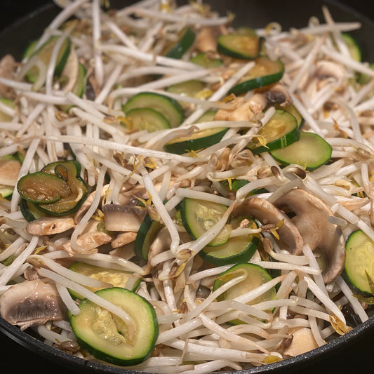 Bean Sprout, Mushroom & Zuchinni Side Dish