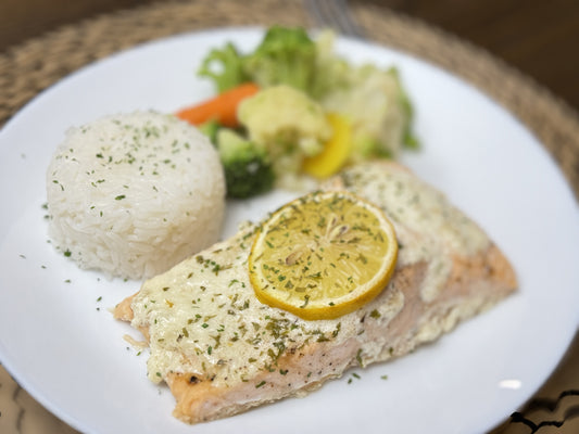 Baked Salmon with Lemon Cream Sauce