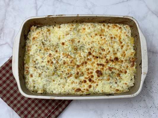 Cheesy Pesto Chicken Spaghetti Squash