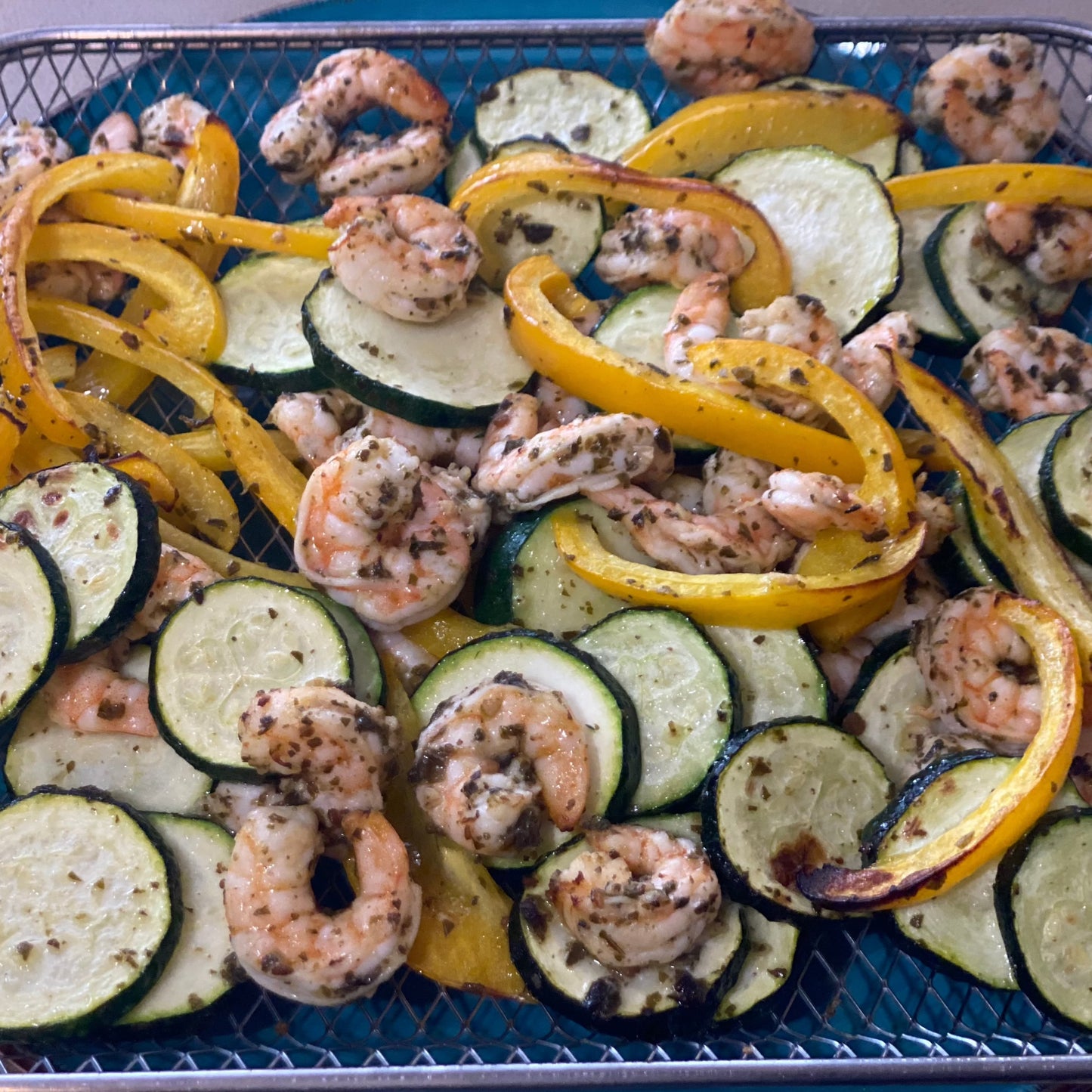 Air Fryer Pesto Shrimp