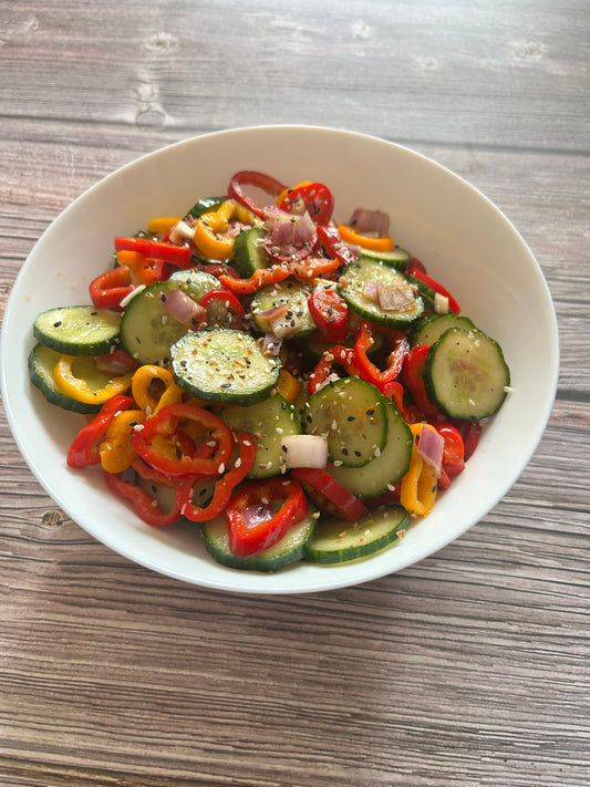 Cucumber & Mini Bell Pepper Salad