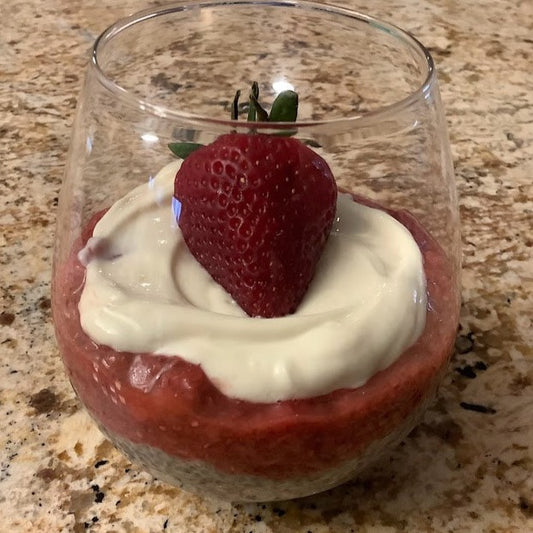 Layered Strawberry Rhubarb Chia Pudding