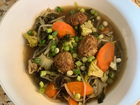 Sesame Ginger Pork Meatball Soup