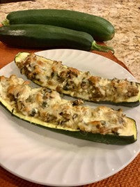 Chicken Stuffed Zucchini Boat